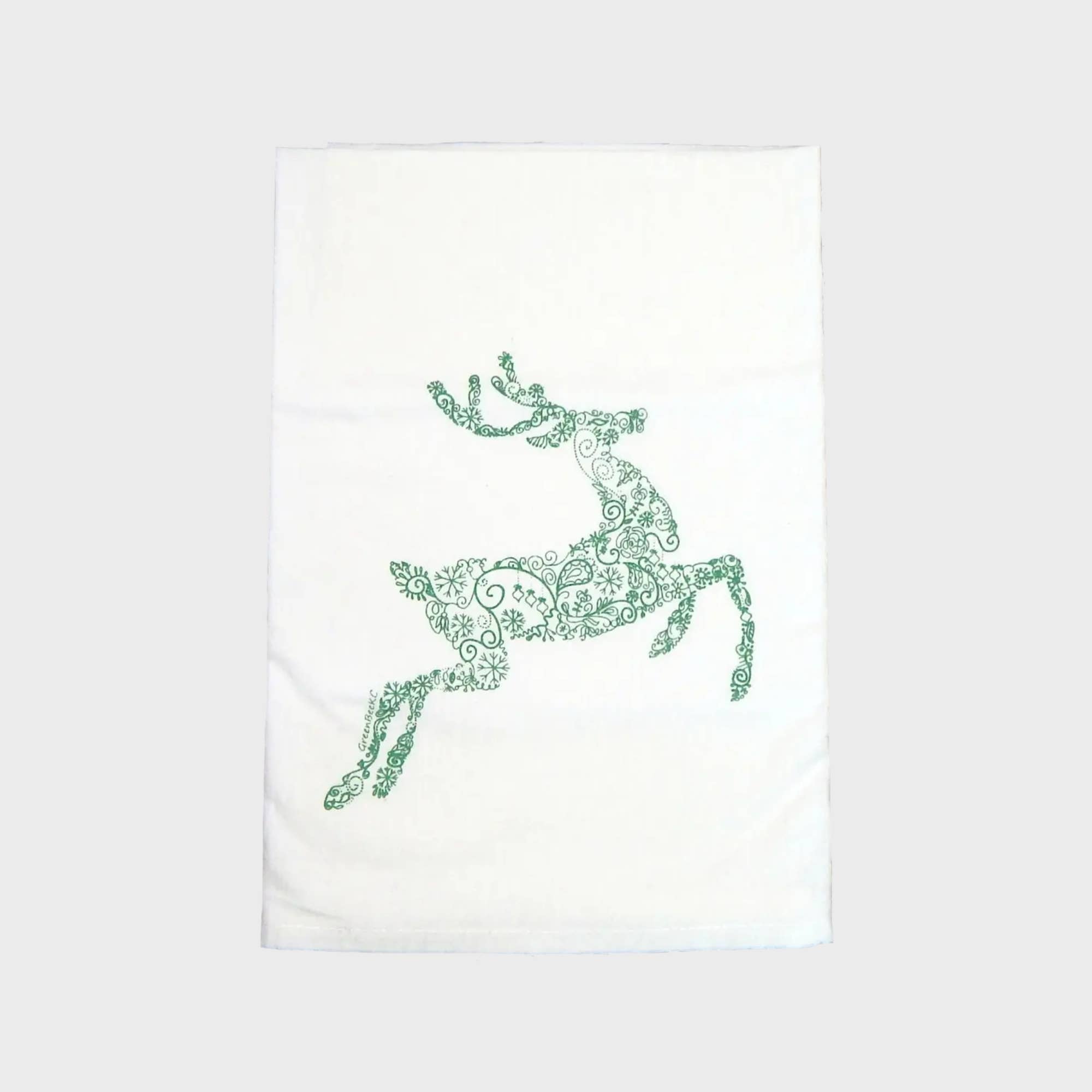 Green Bee Tea Towels - Wholesale Tea Towel - Reindeer Kitchen Towel | Towels | Christmas Dish Towels1