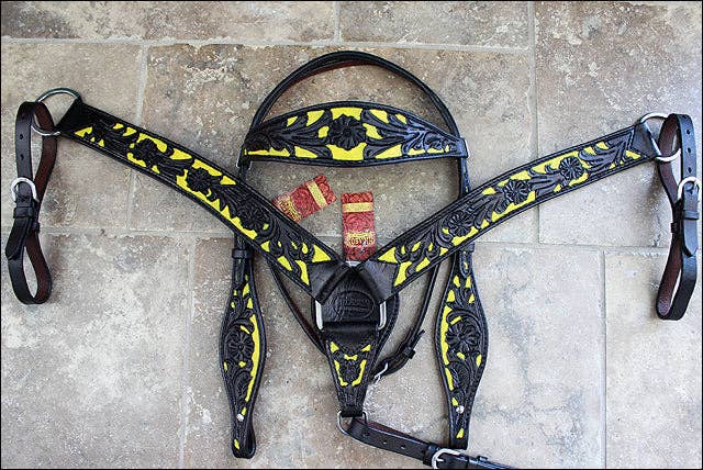 HILASON - Wholesale Horseback Riding Gear - HILASON Western Horse Headstall Breast Collar Set Tack Genuine American Leather | For Horses Headstalls12
