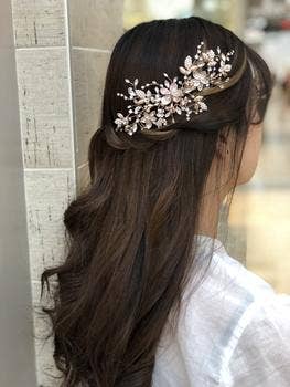 Wedding Rosegold Pearls Comb for wholesale by Elsa-Hair