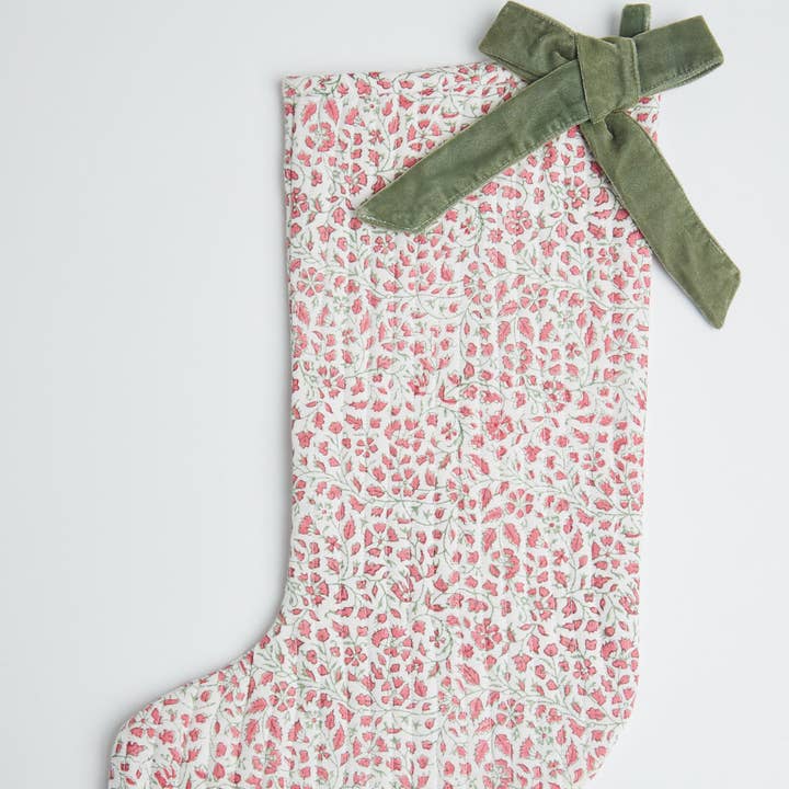 Calcetín acolchado con estampado floral de salvia para venta al por mayor de A Wilde Collective