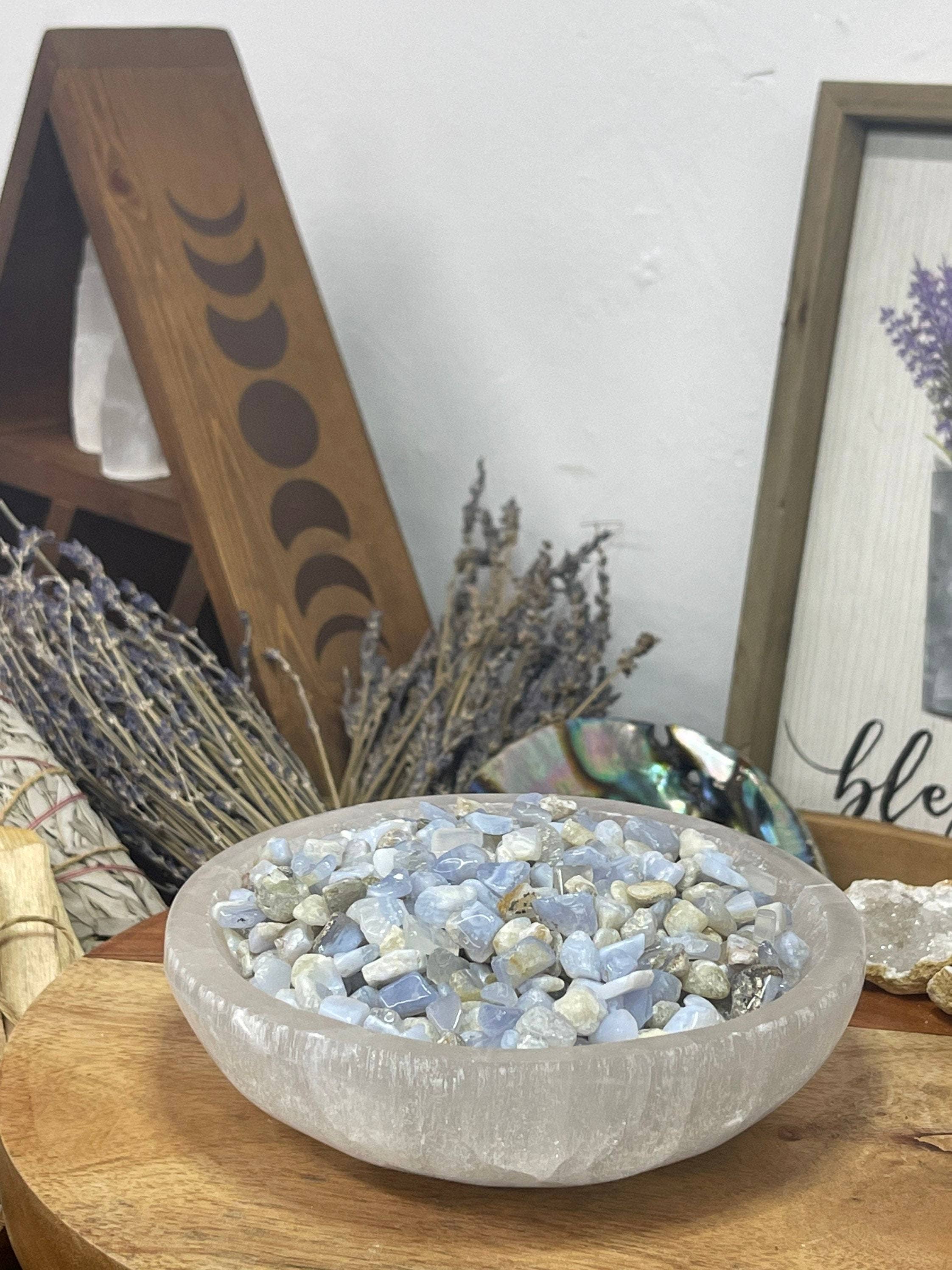 CaNatureLover - Wholesale Spiritual Stone/Crystal - Natural Blue Lace Agate Tumble Loose Stone Chips8