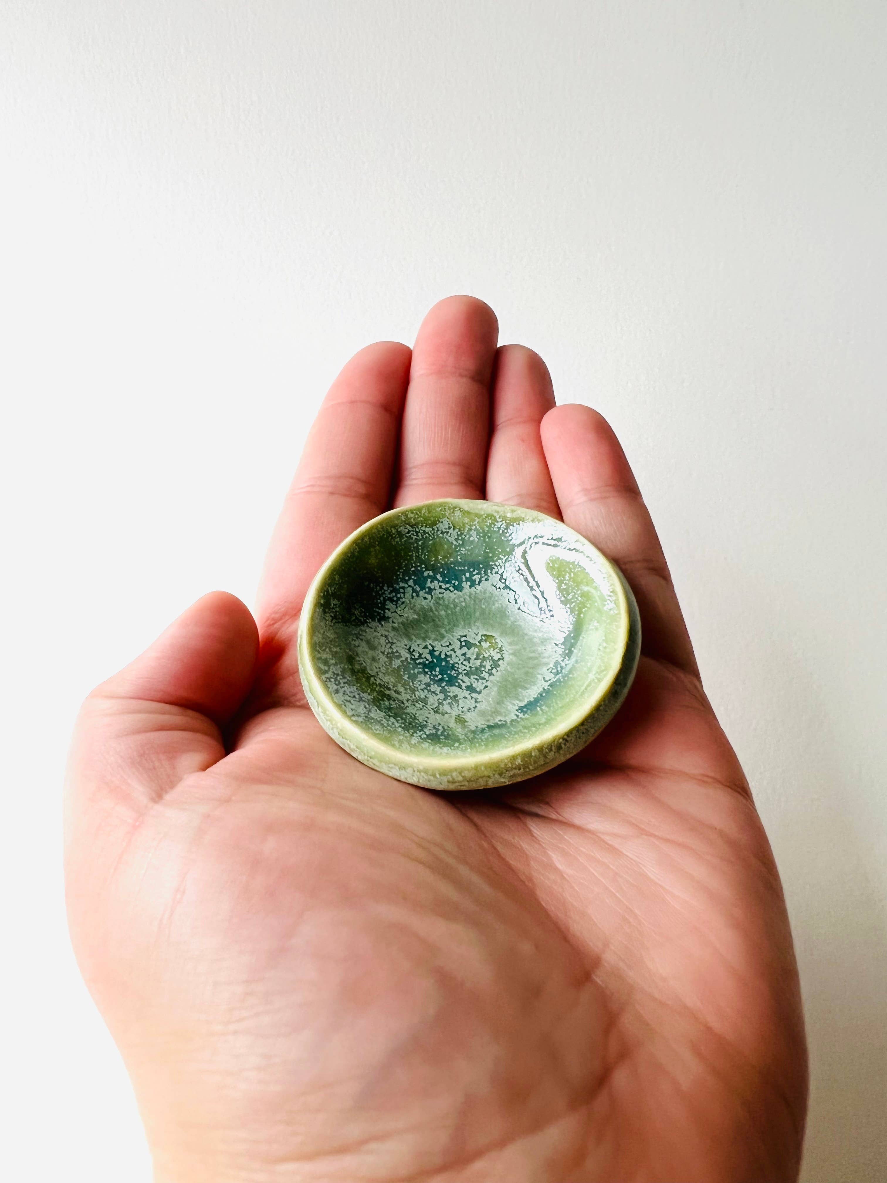 MoonMoon Ceramics – wholesale Jewellery dish – Green Tea Tiny Ring Dish1