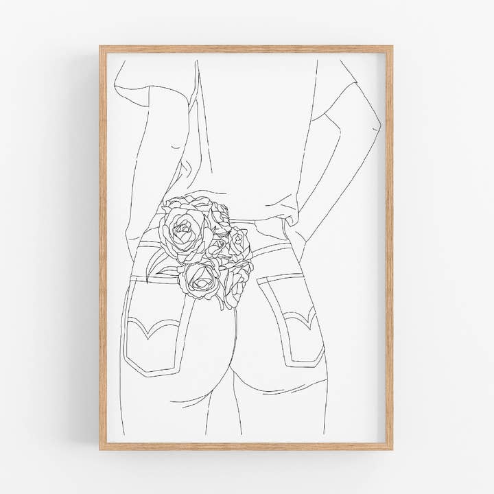Floral Jean Art Print for wholesale by Elle Ivy