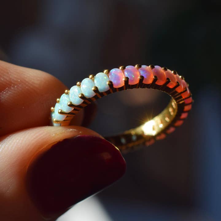 La Kaiser - Wholesale Multi-Stone Ring - Opal Ombre Dual Band 5