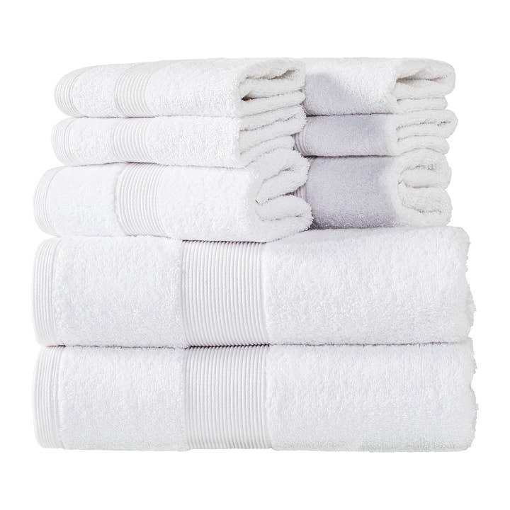 Fabstyles - Wholesale Towel Set - Fabstyles 8 Piece 600 GSM Zero Twist Cotton Towel Set