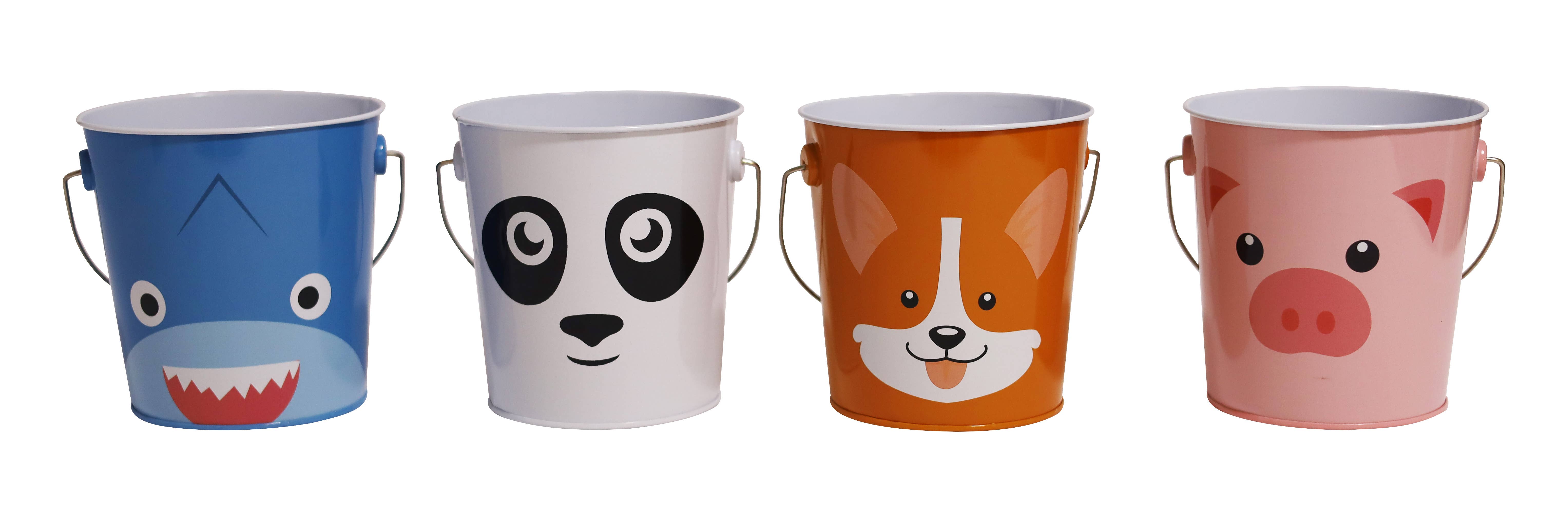 DAHO - Wholesale Bucket/pail – Kids - DaHo Tin Bucket 4 Cute Animal Faces for Kids Parties Crafts1