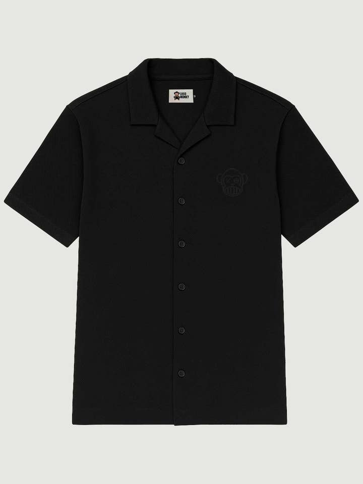 Unisex Shirt Pure Crazy B Crazy Monky Black Cotton for wholesale on Faire