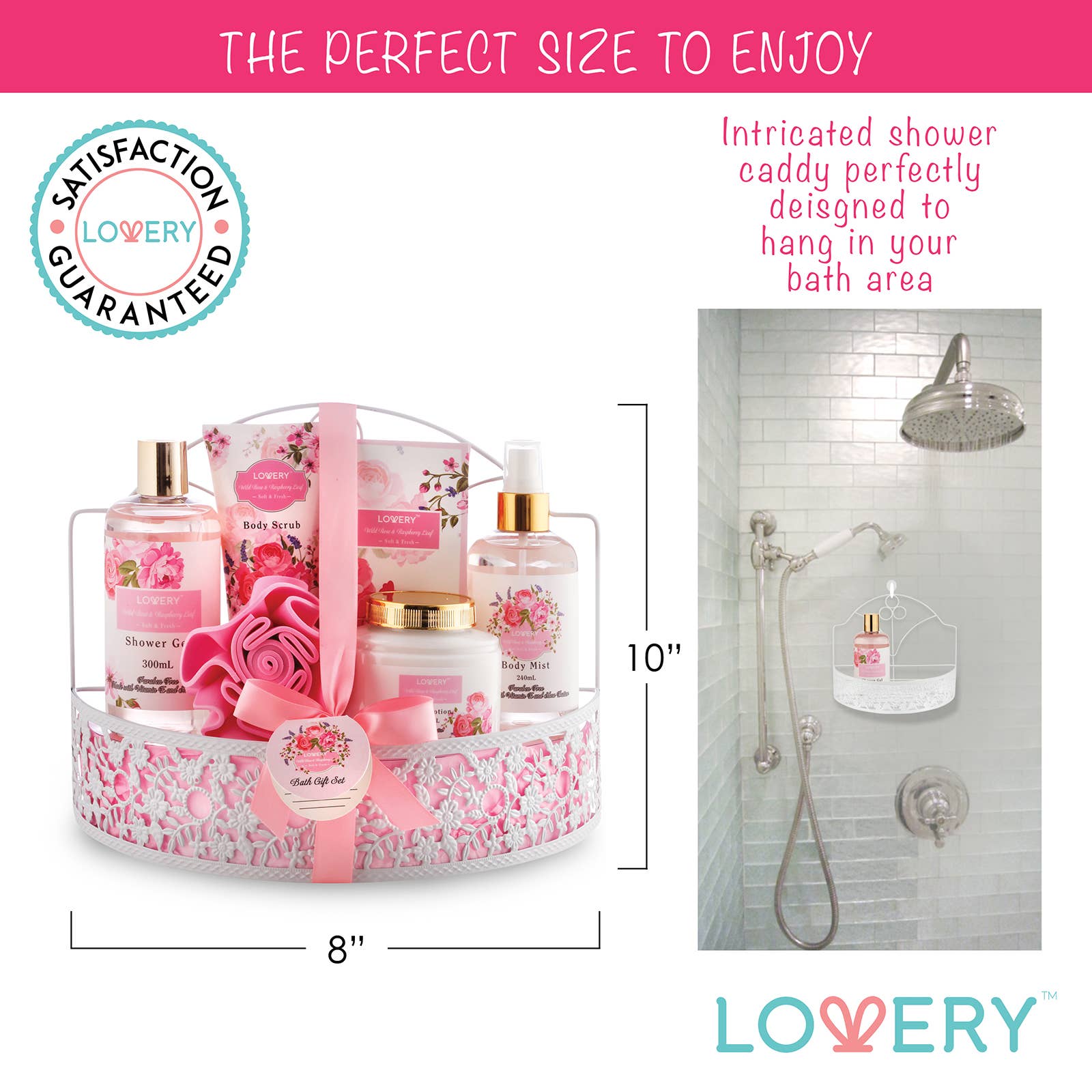 Lovery - Wholesale Bath & body set - Shower and Bath Caddy with Wild Rose Raspberry Body Care2