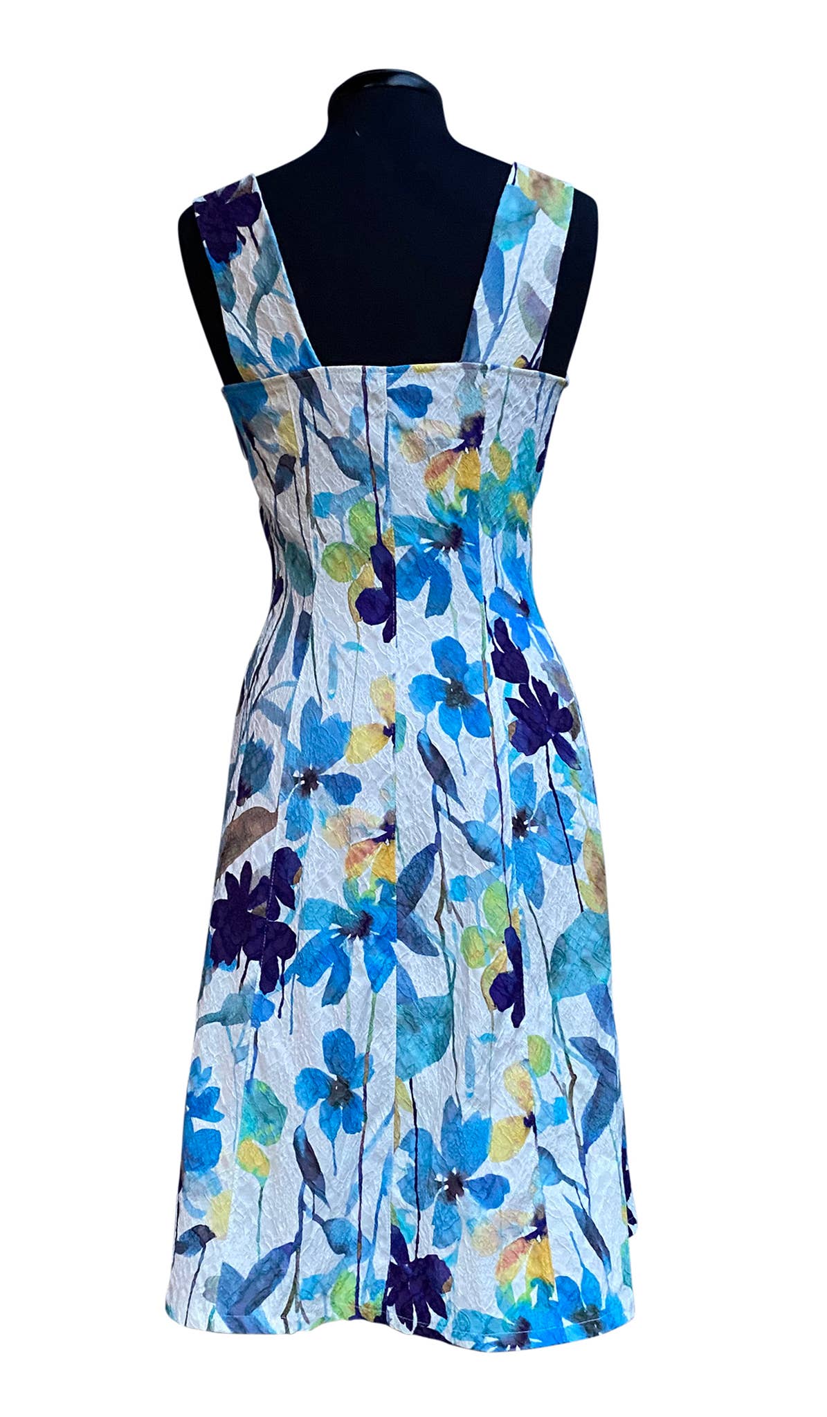 Elana Kattan - Wholesale Dress - Women's - ORCHIDEA Textured Print Paneled A-line Dress Turquoise MIST1
