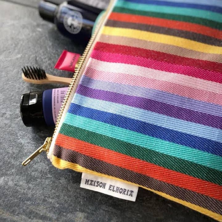 Rainbow 14" Zip Bag for wholesale by Maison Elhoria