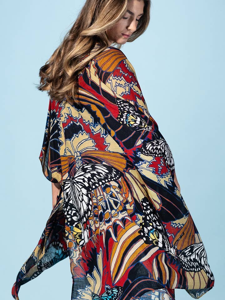 Midnight Monarch Kimono for wholesale by Urbanista