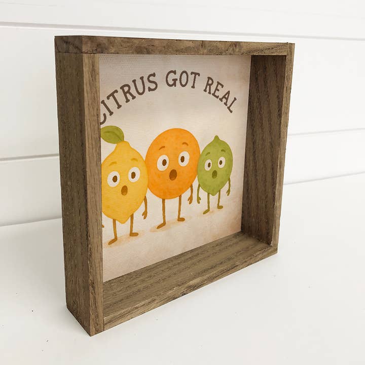 Hangout Home - Wholesale Sign - Funny Farmer's Market Citrus Got Real - Cute Canvas Sign 1