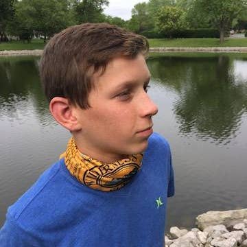 Blaze Orange Wilderness Survival Bandana for wholesale on Faire2