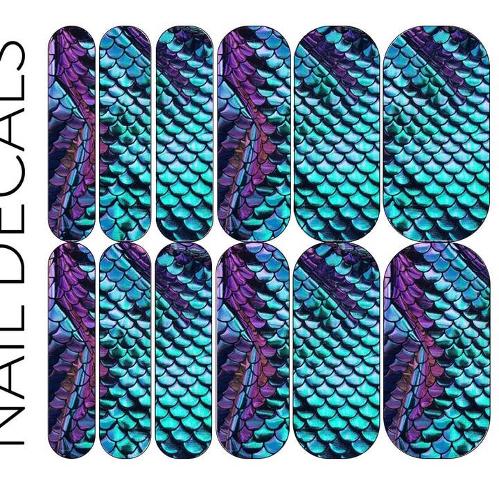 Mermaid Scale 2 Decals for wholesale by DIPPY COW NAILS