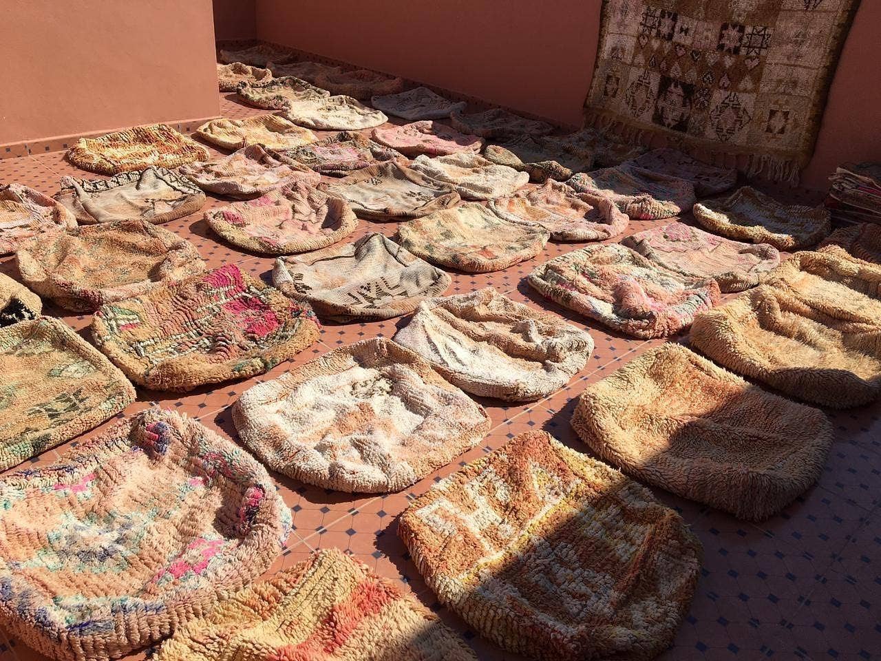 marrakeshop - Venta al por mayor Puf - Funda de Cojín de Suelo Pouf Vintage Boujad Marroquí20