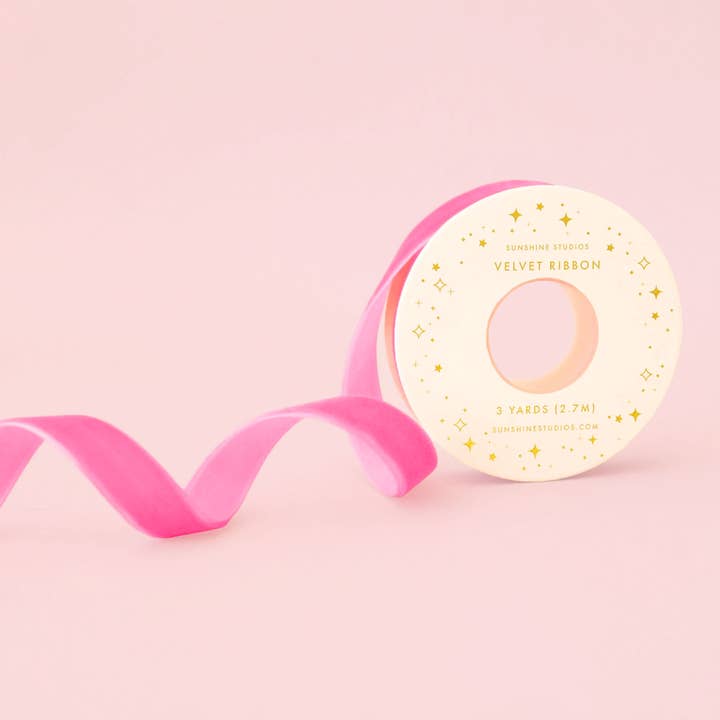 Sunshine Studios - Wholesale Ribbon - Gift Wrapping - Velvet Ribbon Spool | Hot Pink