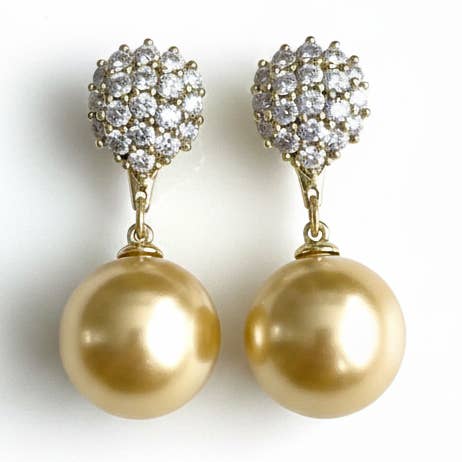 Sydhavsguld barokperleøreringe 12–13 mm AA for engroshandel hos Vayo Pearls
