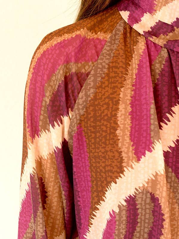 Ambiente - Wholesale Blouse - Women's - PRINT LONG SLEEVE TOP-TLA13026