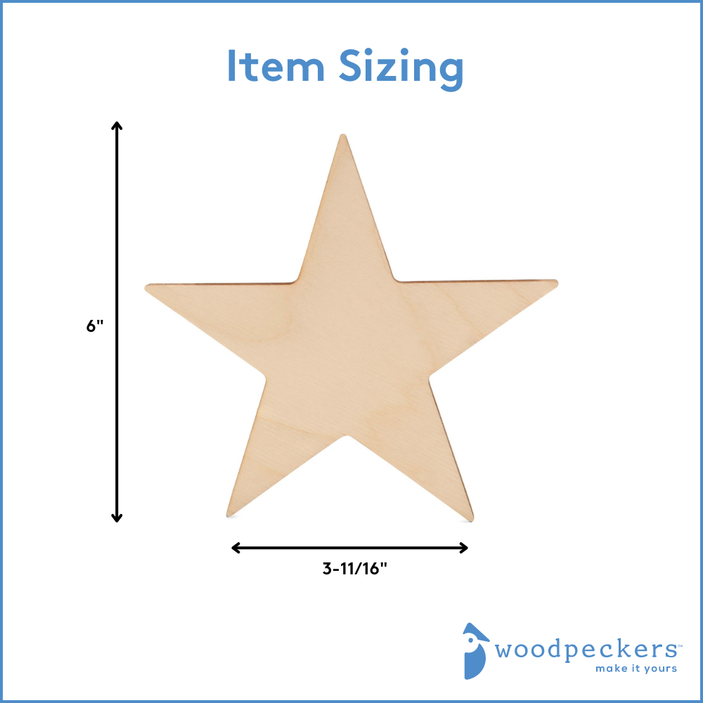 Woodpeckers Crafts - Wholesale Cutouts - Plywood Star6