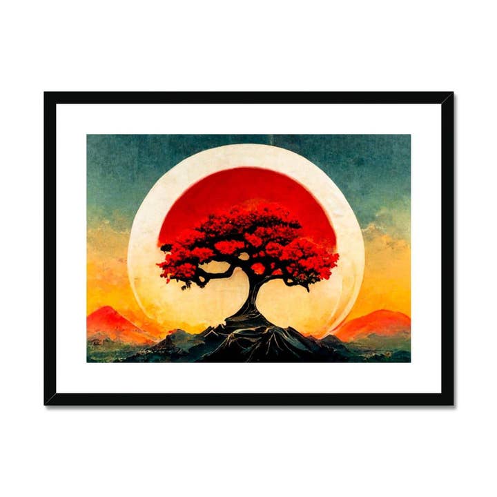 Boa noite Monte Fuji Impressão emoldurada e montada por atacado de Pixel Gallery