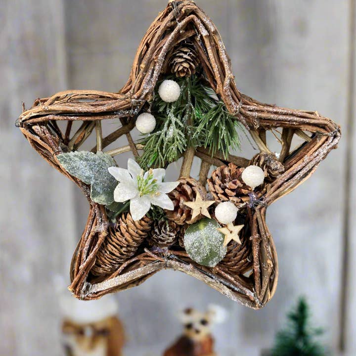 Marissa's Gifts – wholesale Wreath – Handmade Hanging star wreath 25 x 25 x 6cm Christmas/seasonal hanging wreath3