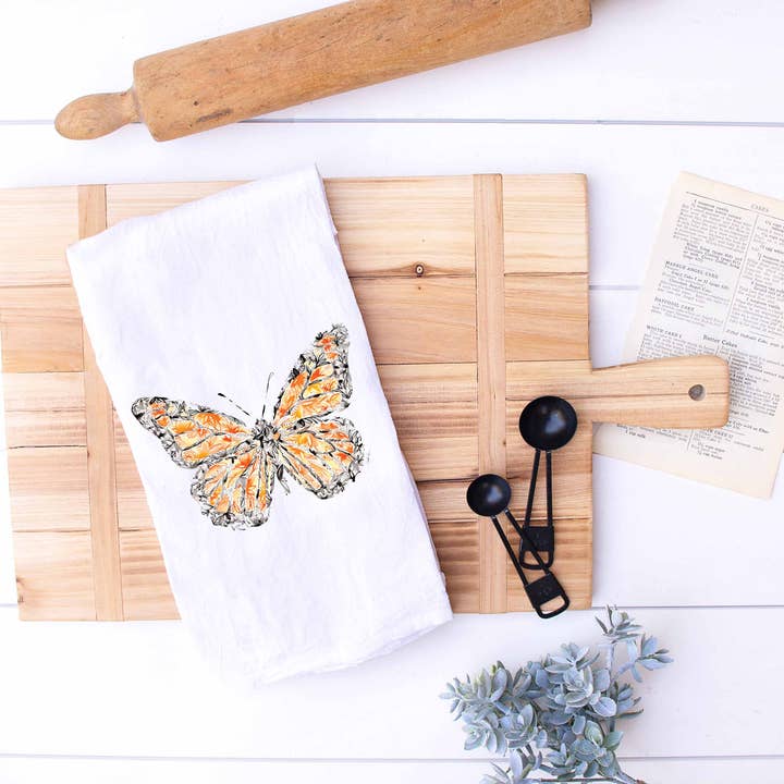 Amanda Klein Co. – wholesale Kökshandduk – Monarch fjäril mjöl säck handduk4