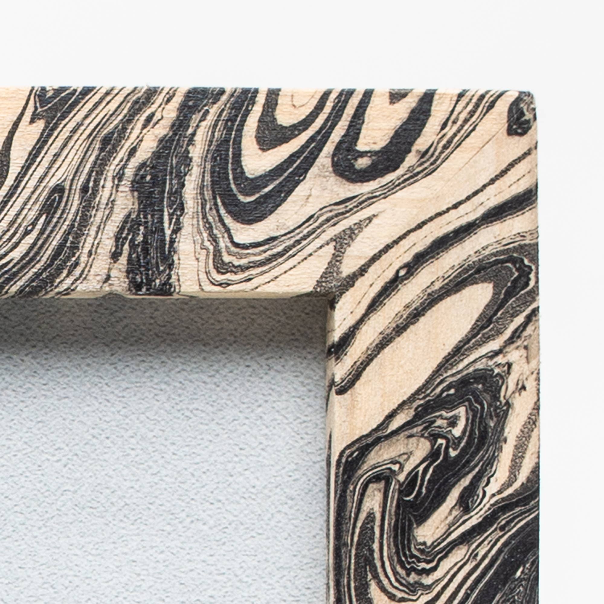 Wholesale 8x8 Black + White Hand Marbled Wood Picture Frame for