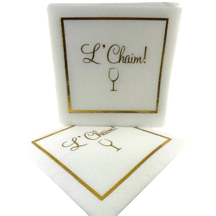 Maven Home - Wholesale Disposable Napkin - Linen-Feel Cocktail Napkins, L'Chaim2