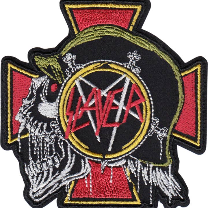 Patch - Slayer - Skull And Iron Cross Logo for wholesale by Square Deal Recordings & Supplies