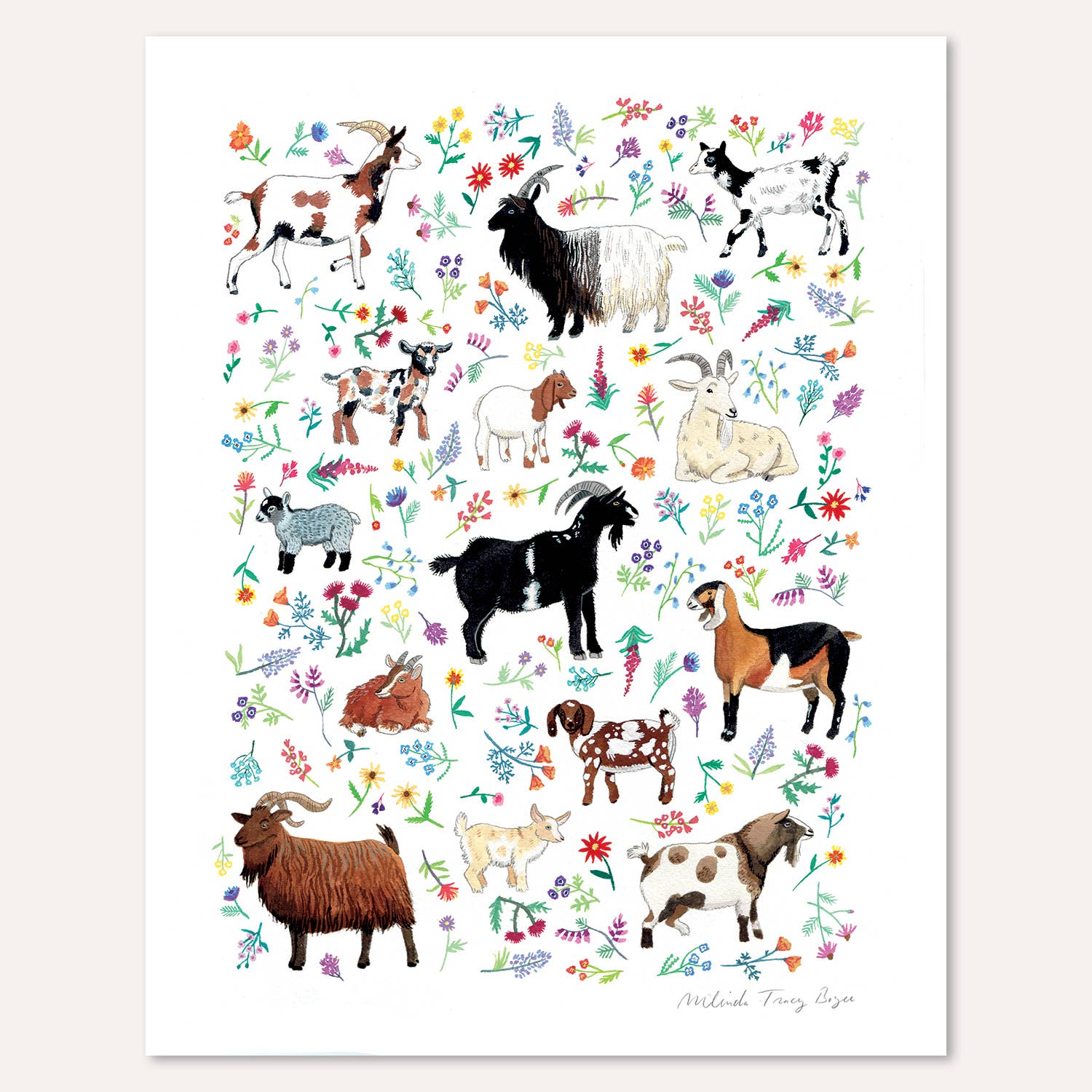 Party Mouse Studio - Wholesale Art Print - Goats Galore Print1