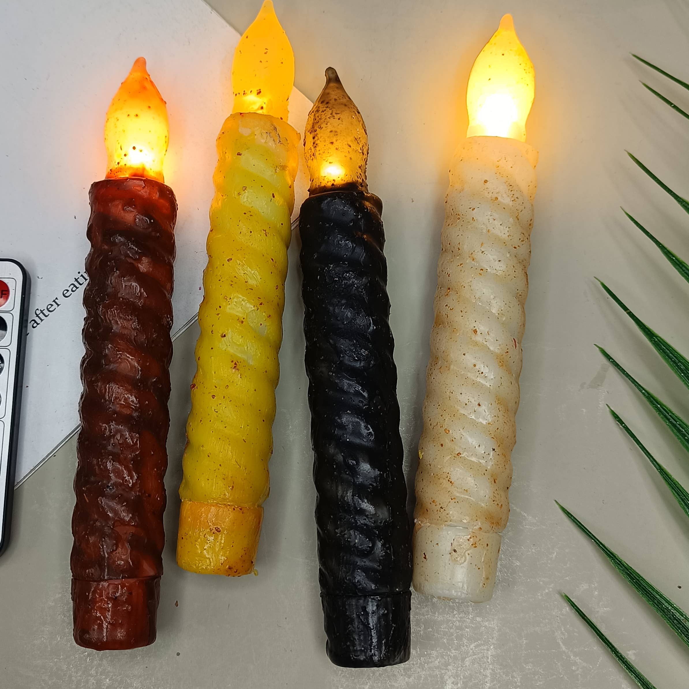 Candles Meta - Wholesale Tapered candle/candlestick - 6-Pack Real Wax Coated Remote Control LED Taper Candles4