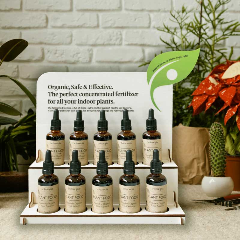 Botanopia - gifts , decor and cards for plant lovers - Wholesale Kunstmest - POS-display voor 50ml plantenvoedingsflessen - kunstmesthouder2