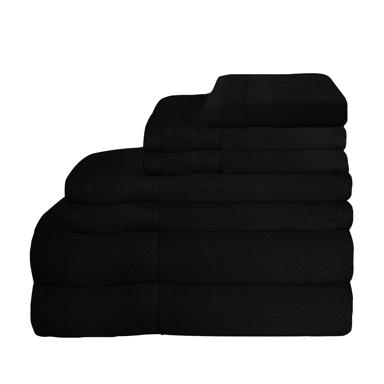 Cozablu Home Towels - Wholesale Towel Set - 7 Pack Towel Set 100% Cotton 700 GSM Luxurious Black0