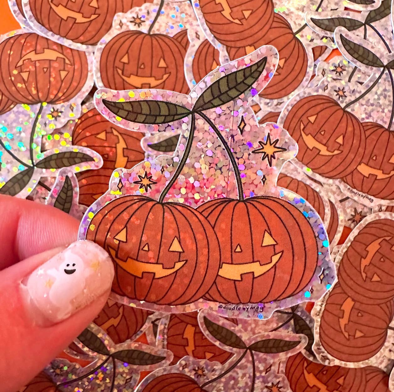 Doodle By Meg - Wholesale Sticker - Sticker met pompoen en kersen
