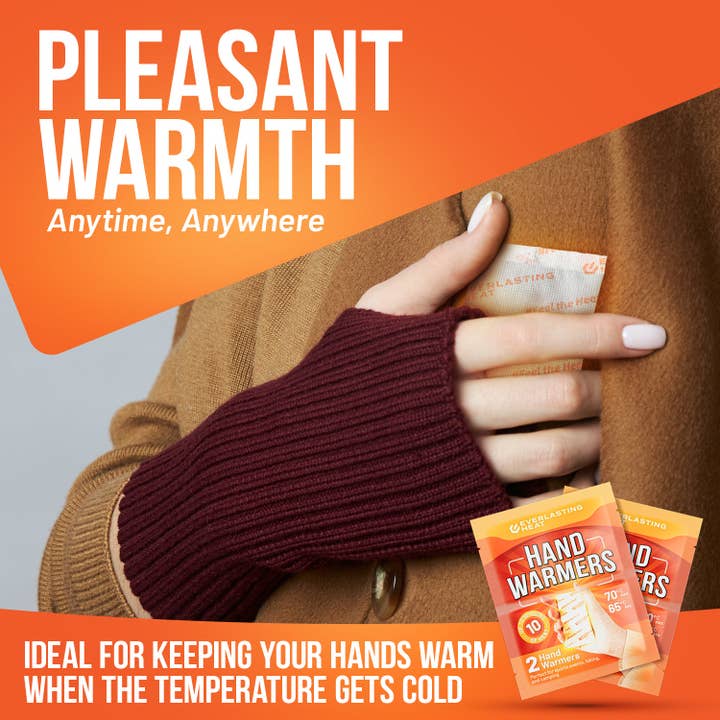 Everlasting Ice RX - Wholesale Hand Warmer - Hand Warmers 20 Pairs (40 Warmers) - Up to 10 Hours of Long Lasting Warmth and Hot Hands - Easy Air Activation for Hands, Body and Feet - TSA Approved