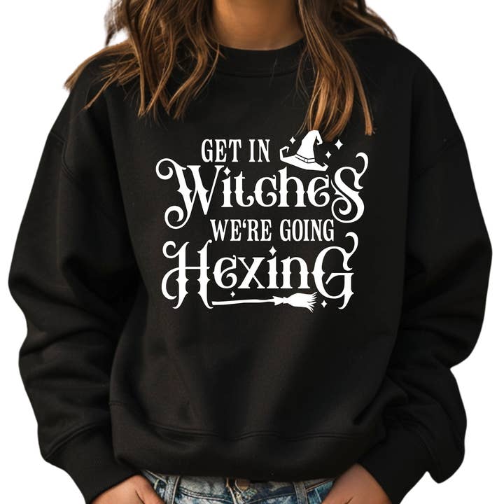 Camisola Get in Witches we're Going Hexing — Funny Halloween Witchy Apparel por atacado de Epic Life  - Designed