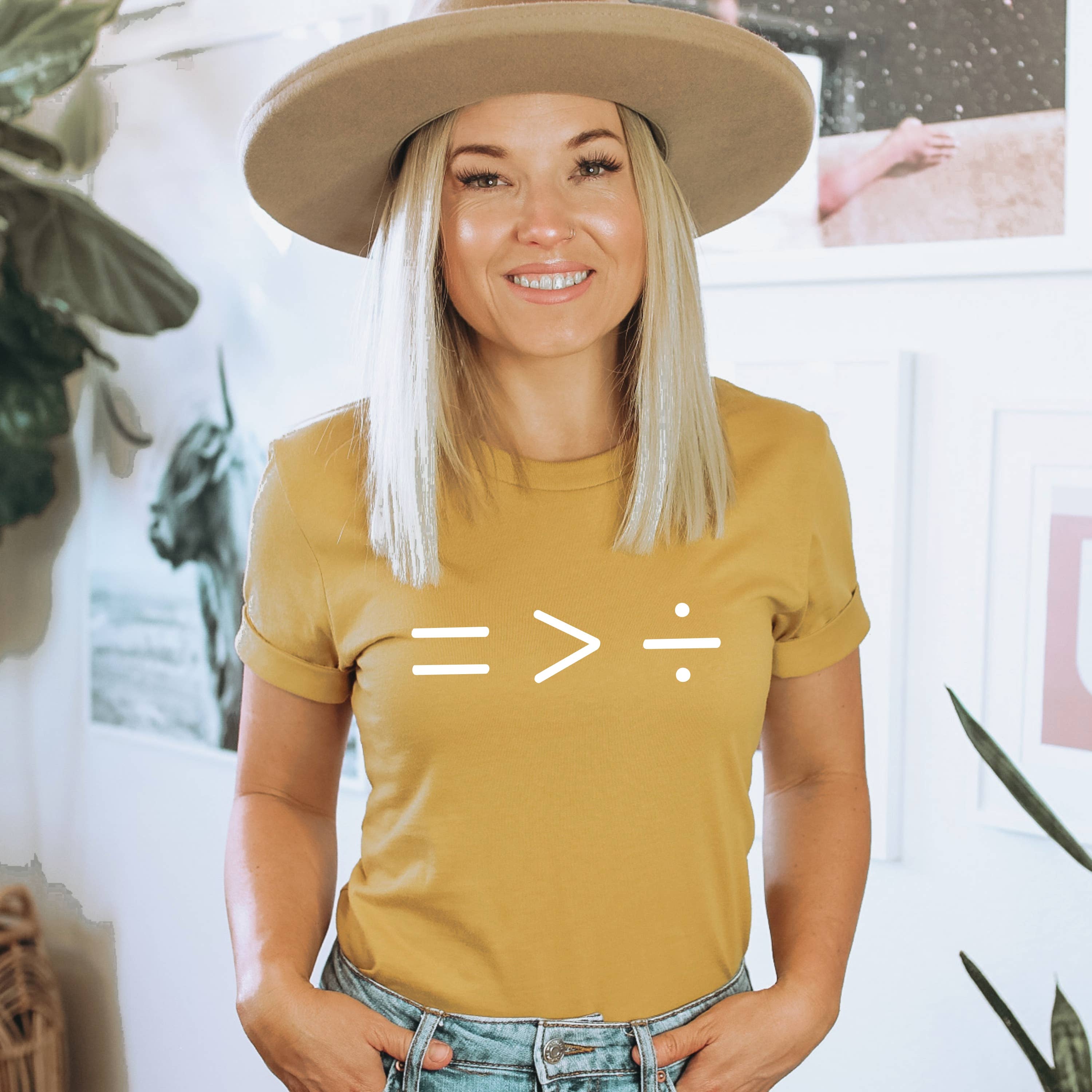 Humm & Willow - Wholesale Screen Printed T-Shirt - Women's - Equal is greater than divided shirt - Social Justice Shirt7