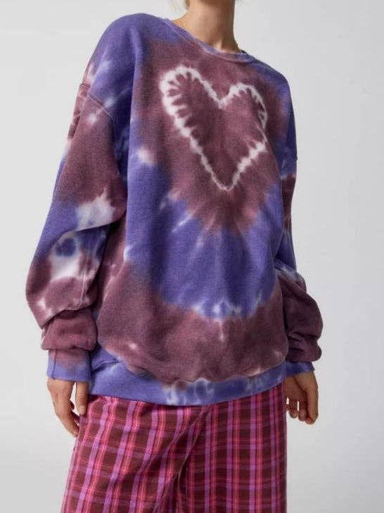 alberalkirk - Wholesale Graphic Sweatshirt - Women's - Tie Dye Heart Print Sweatshirt Women Multiple Colors N5A4536