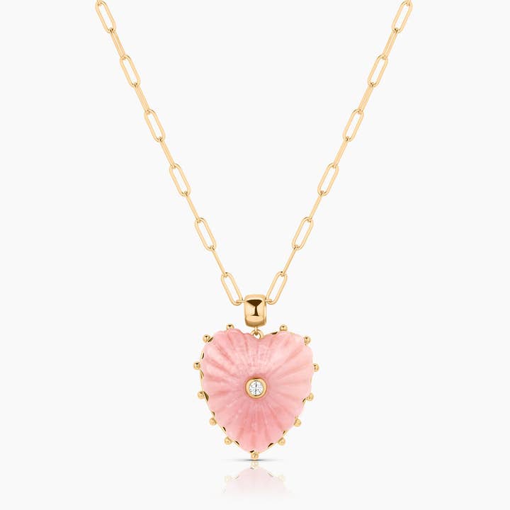 THATCH - Wholesale Pendant/Charm Necklace - Malene Pink Opal Paperclip Necklace