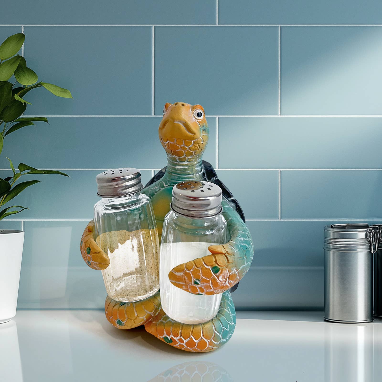 Liffy - Wholesale Salt & Pepper Shaker Set - Sea Turtle Salt and Pepper Shaker Holder Ocean Kitchen Decor2