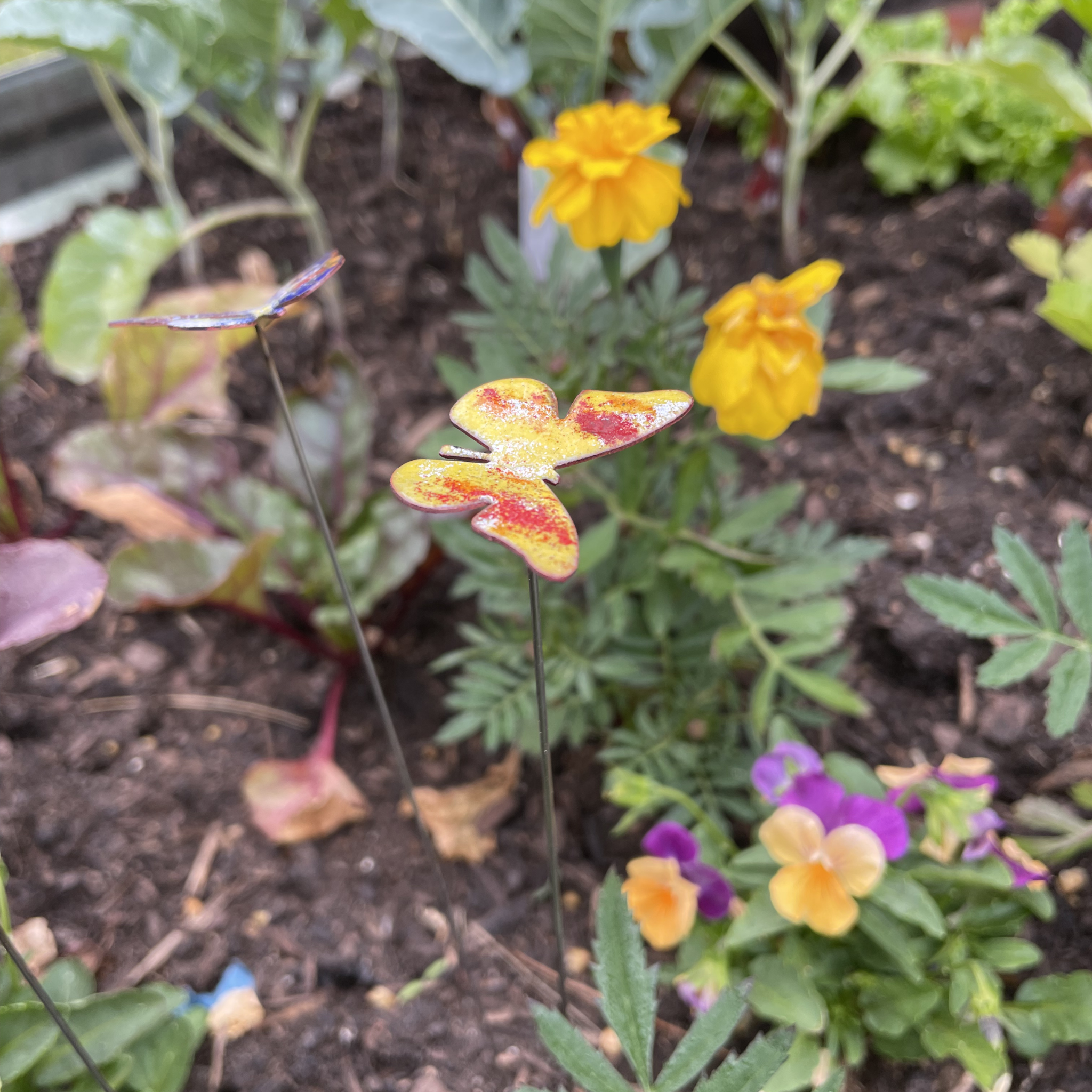 Clever Goods by Annabelle Noel Designs - Wholesale Garden/Lawn Stake - Small Copper Enamel Butterflies8