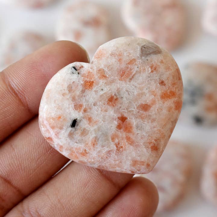 Soothing Crystals - Wholesale Spiritual Stone/Crystal - Healing Heart Stone | Sunstone | Mini Puffy Crystal Hearts5
