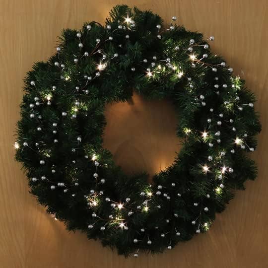 Larksilk - Wholesale Wreath - 6 PC Large Christmas Wreath 20" Northern Spruce with LED1
