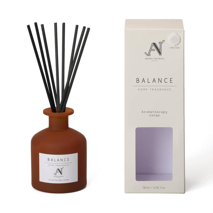 Difusor de Aromaterapia com Varetas 180ml, Aroma Equilíbrio, 24 Semanas por atacado de Aroma Naturals