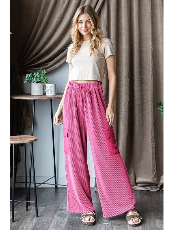 HEIMISH - Wholesale Pants - Women's - EP6780-10 SOLID URBAN RIBBED CASUAL PANTS3