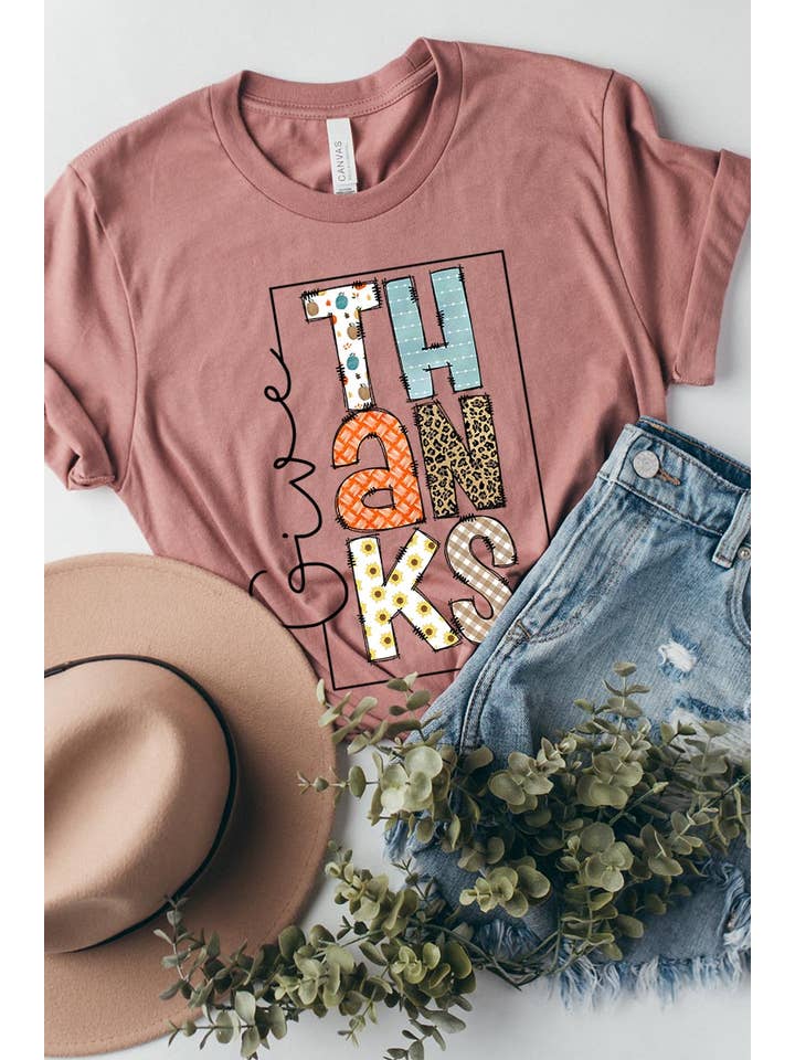 COLORBEAR – T-shirt estampada - Mulher por atacado – DAR GRAÇAS MANGA CURTA UNISSEX14