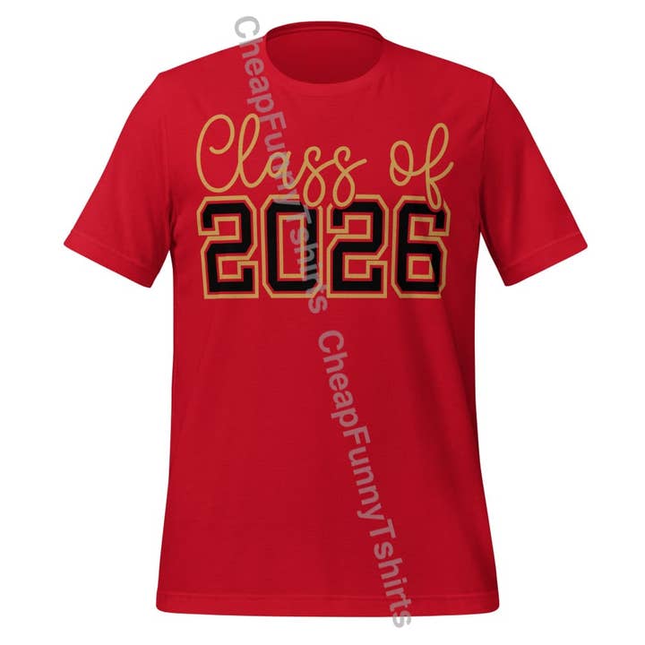 Class Of 2026 Cursive Unisex t-shirt for wholesale by Black and Gifted LLC