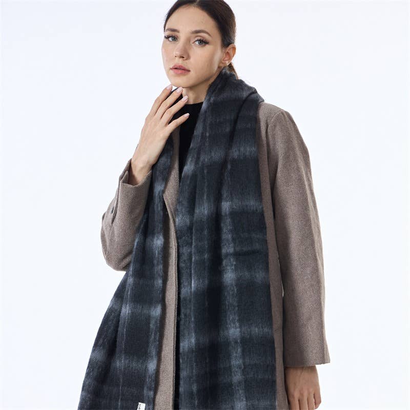Sweetkama - Wholesale Scarf - Women's - Unisex Color Block Plaid Everyday Scarf SKAS42009