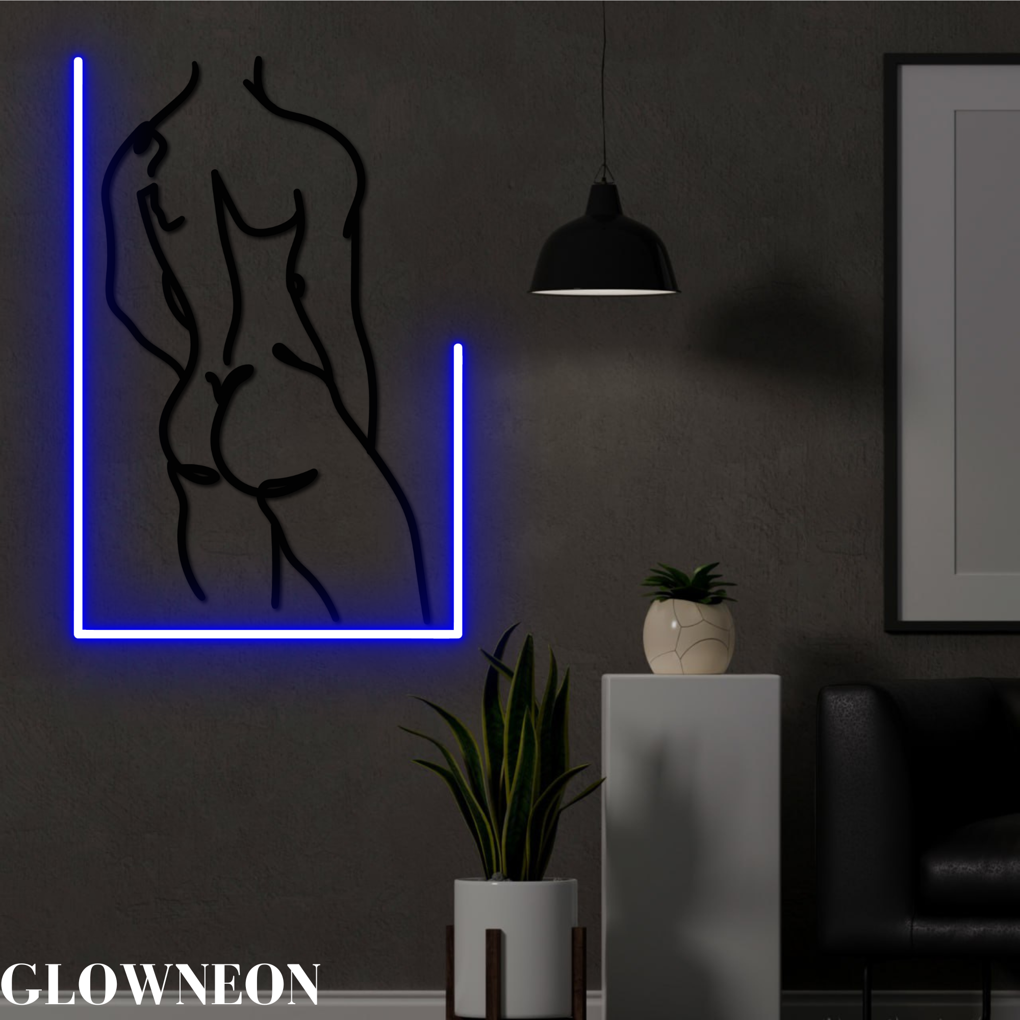 Glow Neon - Wholesale Neon Sign - Design Body Man One Line Art, Sexy Muscle Man Wall Art Decor3