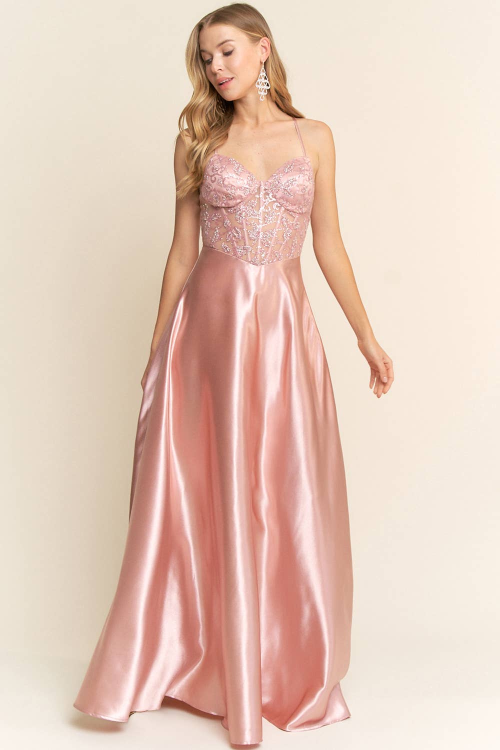 Maniju - Vente Robe de soirée – femme - ROBE LONGUE CORSET AVEC DÉTAILS PAILLETÉS9